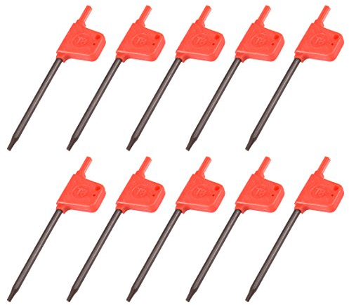 sourcing map Torx Destornillador, T8 S2 Bandera Mango Estrella Destornillador Llave Inglesa Llave 10 Piezas