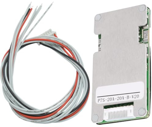 Jadeshay BMS Battery Protection Board,7 Series 24V 20A Lithium Li-ion Cell 18650 Battery Protection Panel with Balance Function and Overcharge Overdischarge Overcurrent Short Circuit,35cm Wire Length