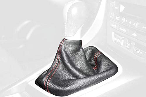 RedlineGoods Schaltsack Manschette EUR kompatibel mit Honda Civic 2012-15. Maßgeschneidert - Nicht universell. Echtes Top Qualitat Italienisches Alcantara. Schwarz mit Blauem Faden