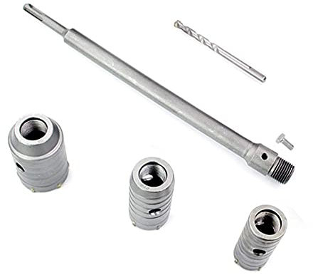 Yicare SDS Drill bit Set 350mm Concrete Hole Saw Drill Bit Wall Hole Drill Bit Tools with Round Shaft for Concrete Cement Stone Air Conditioner Tube