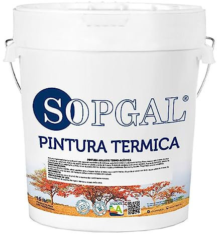 Pintura Térmica Anti-Calor Transitable Terrazas y Azoteas: (Beige 15L) - Aísla del calor, baja la temperatura interior de la vivienda y evita la radiación solar