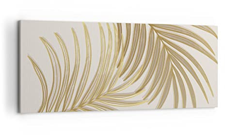 Quadri Moderni su Tela 120x50 cm Stampe da Parete Botanica Natura - 4738 | Foglie Palma Alberi Quadro Decorativo Grande 1 pezzo Soggiorno Camera da Letto Arte da Parete Decorazione da Parete ARTTOR