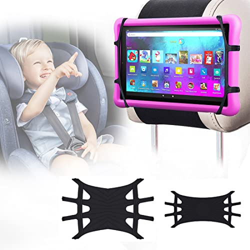Tablet Halterung Auto, Auto-Kopfstützen-Tablet-Halter für Auto auf Rücksitzen, Universal KFZ iPad Halter mit Silikon Haltenetz für Allen Kindle Fire, für4,4-12,9-Zoll-Bildschirme Geräte, Tablets