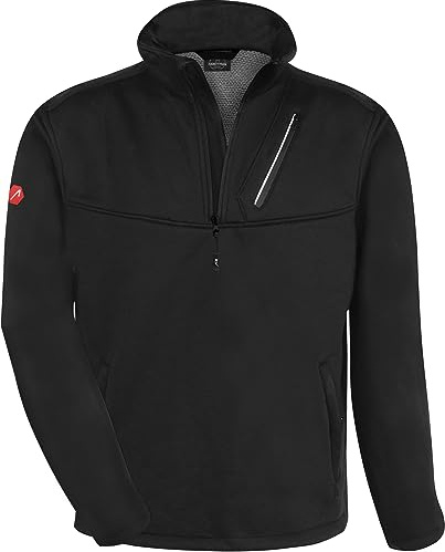 ACE Handyman Maglione da Lavoro - Fodera in Pile e Cerniera - Maglione da Lavoro - 35% Cotone - Nero - 3XL