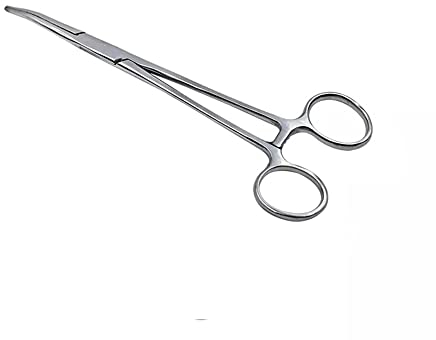 Gebogene hämostatische Pinzette aus Edelstahl, 16cm Angelzange Pinzette für Angelhaken, Tierzupfen, Mundreinigung