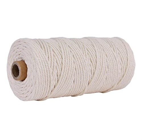 FIZOVER 100 m x 3 mm Makramee-Baumwollschnur, farbiges Seilgarn zum Aufhängen, Pflanzenaufhänger, IY Bastelzubehör, 19,3 mm