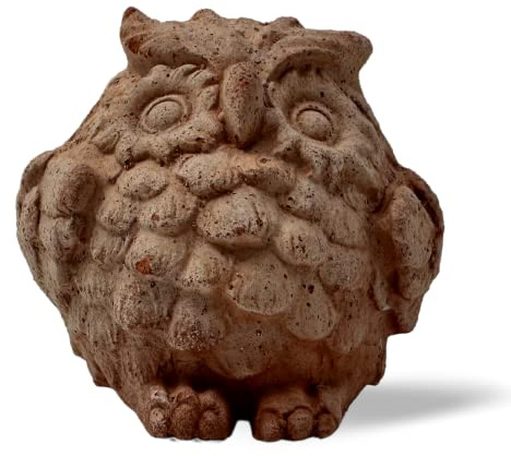 Toocook Gufo in terracotta artigianale per arredo giardino decorazione unica resistente alle intemperie (9 cm)