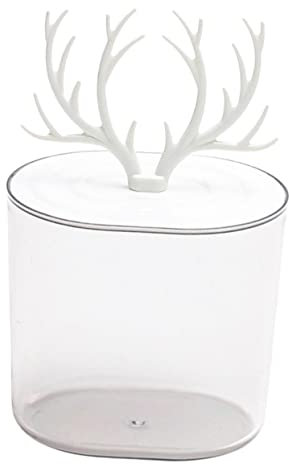 Organizador de Maquillaje con Tapa, Diseño Astas, Blanco