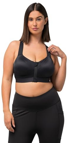 Ulla Popken, Damen, große Größen, Sport-BH, ohne Bügel, Front- und Rückenverschluss