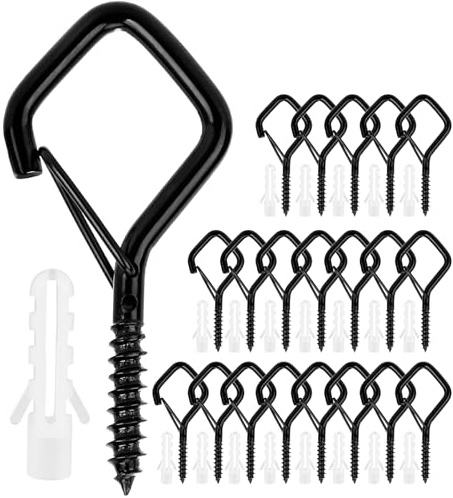 Schraubhaken Schwarz 20 Stück HakennäGel Haken Zum Schrauben Hakenschrauben Haken Decke Metallhaken Schraubhaken Edelstahl Deckenhaken Wandhaken Zum Schrauben Schraubhaken Wandhaken Zum Schrauben