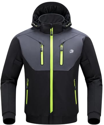 BORLENI Winter Motorcycle Jacket Mens CE Approved Cold Weather Motorbike Riding Jackets with thermal Liner Hood Windproof XXL