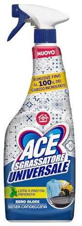 ACE Spray Sgrassatore Universale, Senza Candeggina, Zero Aloni, Profumo di Lime e Menta Peperita, 600 ml