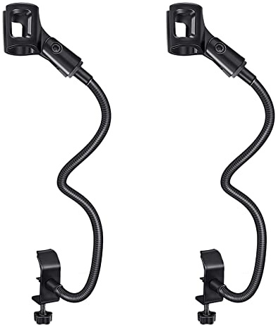 SRMAN 2X Microphone Stand Flexible Gooseneck Desk Clamp Holder Microphone Arm Recording Equipment for Meeting Lecture Podcast