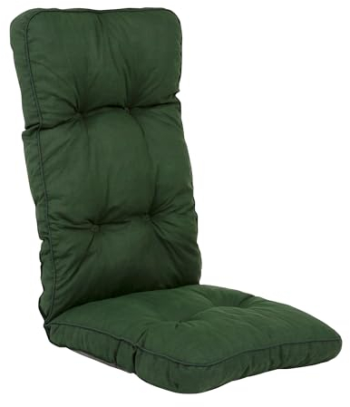 PATIO Hochlehner Auflage Royal/Lena 124 x 48 cm Stuhlauflage grün gesteppt Taschen zur Befestigung für Gestell bis 45 cm breit mit Ø 18 mm Rohrdicke