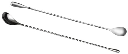 Cabilock 2piezas Cucharas Mezcladoras Inoxidable Cuchara Mezcladora De Barra Para Coctelera Utensilios De Bar