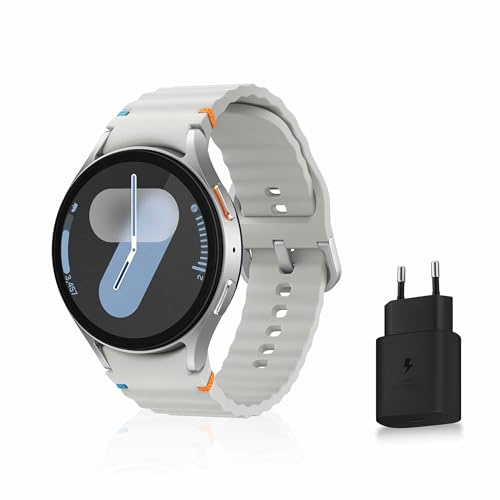 Samsung Galaxy Watch7, Montre Connectée, Suivi de Santé, Suivi de Sport, 44mm, Bluetooth, Argent, Galaxy AI, Chargeur secteur inclus (Version FR) [Exclusivité Amazon]