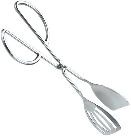 Pinze per insalata, forbici da insalata, pinze da cucina professionali, lavabili e appendibili, in acciaio inox, multifunzionali, ergonomiche, con manici a forbice, per barbecue