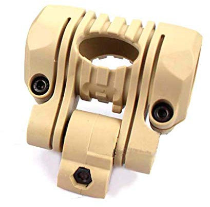 ANSNOW 25Mm Helmet Flashlight Holder Mount, Helmet Accessories Airsoft Quick Release Quick Release Flashlight Holder Clamp Clip Mount Accessory for Fast Helmet/Tan