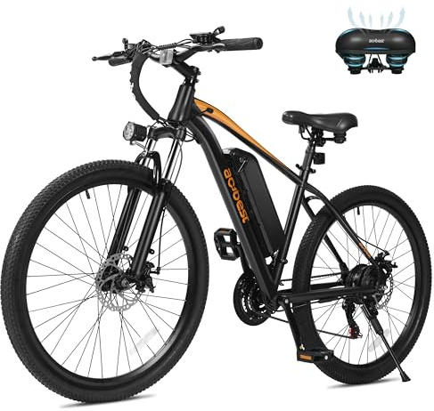 ACTBEST Apex Electric Bike for Adults, 26 1000W Peak Electric Mountain Bike, 22MPH Top Speed, Max Range 55+ Miles, 48V Removable Battery, 21-Speed Lightweight E-Bike, Black