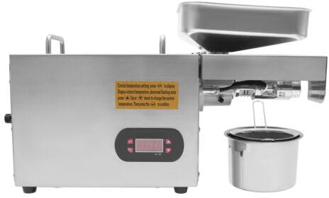 Elektrische Ölpresse, Ölextraktor, Ölpresse aus Edelstahl Elektrische Ölpresse Edelstahl Saatölhersteller Kalt-Heiß-Pressmodi 220V 800W für Erdnüsse, Walnüsse, Sonnenblumenkerne, Kerne, Pinienkerne