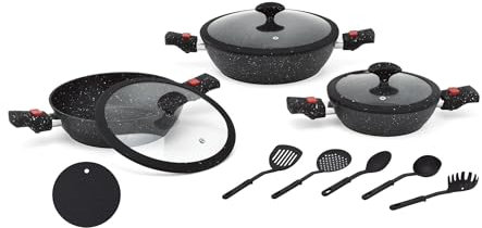 BAVARIA SET TEGAMI 12PZ NERI INDUZIONE