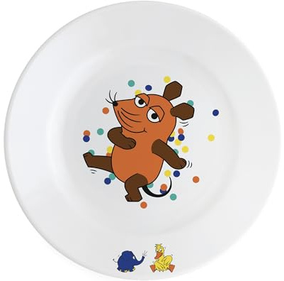 KAHLA DieMaus Frühstücksteller 20,5 cm Konfetti | weißer Teller im Sendung mit der Maus Design