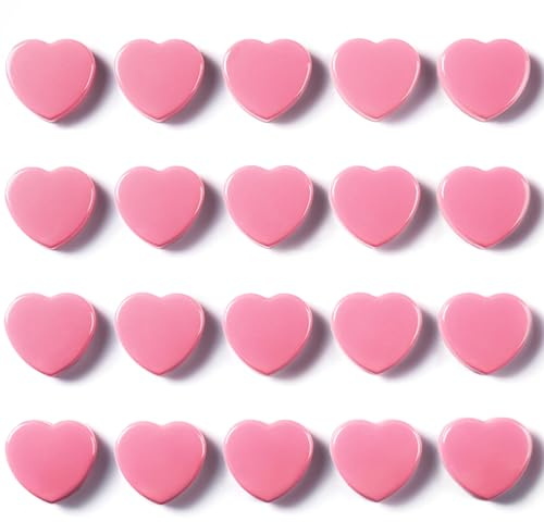 DUJEQM Aimant Frigo - Aimant Puissant Lot de 20PCS, Mini Aimants Tableau Magnétique Cœur Rose, Aiment Magnet Frigo Petit Aimant Plat Magnets Tableau Blanc pour Bureau, École, Bricolage, Photos, Cartes