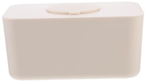 BESTYASH Silikon Feuchttücherbox mit Deckel Großes Fassungsvermögen Beige Verhindert Austrocknen und Sorgt für Ordnung für Auto und Zuhause