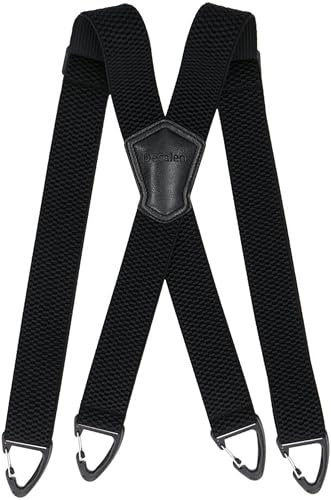 Decalen Herren Hosenträger Hochwertige, Elegante und Verstellbare Hosenträger mit Robusten Clips, 40 mm Breit, Ideal für Business, Freizeit und Formelle Anlässe (Schwarz 3)