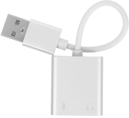 NUOBESTY Carte Sonore De La Carte Son Adaptateur Audio USB Les Composants D'ordinateur Cartes Son Internes D'ordinateur Adaptateur De Prise De Casque Socket Audio Micro Alliage D'aluminium