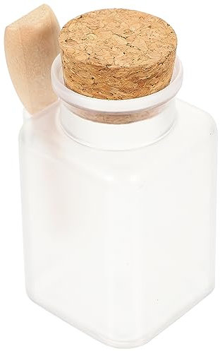 ULTECHNOVO 6stücke Salzbehälter Mit Löffel Flasche Mit Korken Kosmetikflasche Aus Hochwertigem Und Holz Badesalzflasche Tragbar Nachfüllbare Flasche Für Reisen Leere Badesalzflasche Zur Aufbe