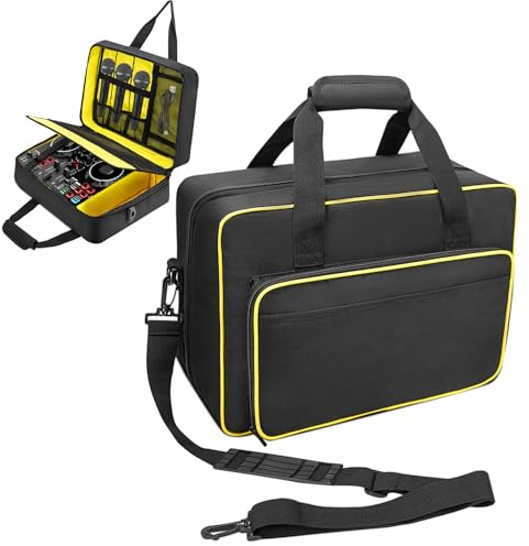 Audio Mixer Case 0.4 Inch Padded DJ Mixer Bag Travel Padded Case for Audio Mixers, DJ Controllers & Equipment Compatible with RODECaster Pro,RODECaster Pro II,TC-Helicon GoXLR (16.5''Lx12.2''Wx7.5''H)