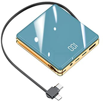 Power Bank Creative Mini Three-in-one con il proprio cavo 20000mAh Ricarica rapida Alimentatore mobile durevole (Colore: Grigio, Dimensione: 20000mAh)