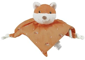 Sterntaler Schmusetuch S Fuchs Filou - Kuscheltuch aus Cord, Flausch & Jersey - Baby & Kinder Schnuffeltuch zum Greifen & Entdecken - Plüschtier mit Rassel für zu Hause & unterwegs, ab Geburt, rost