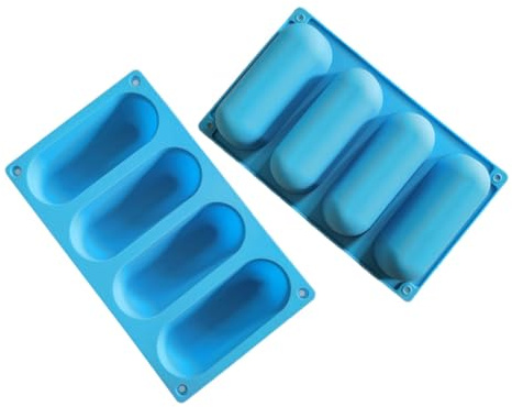 Alipis 2 piezas Molde para Pan de Hot Dog de Silicona Resistente al Calor Fácil de Limpiar Molde para Salchichas para Uso Doméstico y Comercial