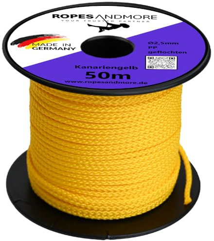 Maurerschnur PP Seil Markierungsschnur Schlagschnur A2,5mm 50m, 100m Kanariengelb (2,5mm - 50m)