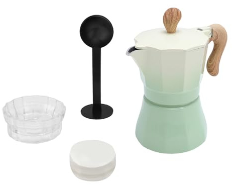 WINH Italian Cafeteria, 150 Ml Efficient Coffee Beer Pot with Kitchen Paper Filter Spoon (Gradient Green)