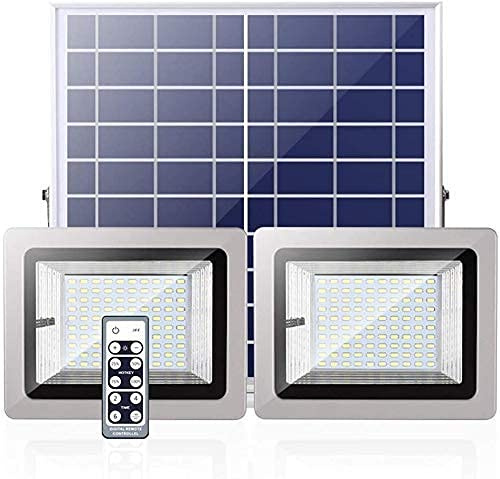 ZTCHSENZT Projecteur LED Solaire avec Télécommande | Étanchéité Ip65, Luminosité Et Minuterie Réglables, Éclairage De Sécurité pour L'Extérieur