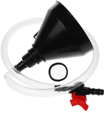 Yardwe Embudo Largo con Manguera Flexible de 1 Metro para y Combustible Embudo Antiderrame con Válvula Integrada Apto para Automóviles y Talleres Adecuado para Repostaje Preciso