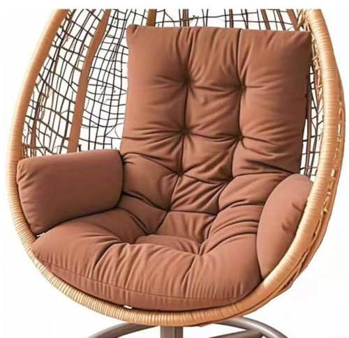 Coussin Imperméable Lavable pour Fauteuil Suspendu, Coussin de chaise à bascule épais, Oreillers De Oeuf Suspendu, Pour terrasse, Jardin et Balcon De Chaises Suspendues Paniers Suspendus(Coffee Brown)