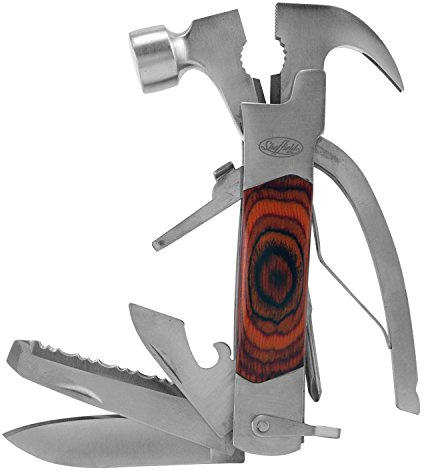Sheffield 12913 14-in-1 Hammer Multi Tool, Stocking Stuffers, Gifts for Men, Dad Gifts, Multipurpose Tool for the Home, Camping Equipment, and Work, Hammer, Pliers, Survival Knife, & More