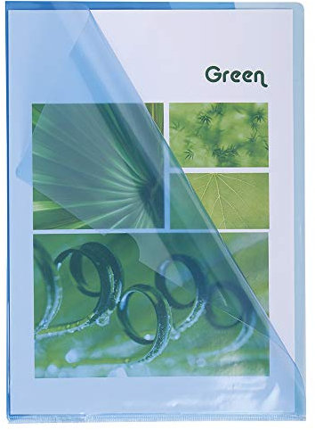 Exacompta 660525E 10er Pack PVC-Kunststoff Aktenhüllen. Für DIN A4 transparent glasklar blau oben und seitlich offen Plastikhülle Klarsichthülle für Büro und die mobile Organisation