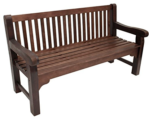 DEGAMO Gartenbank Parkbank Bristol 3-sitzer, Eukalyptus im Kolonialstil dunkel braun, extra stabil, FSC®-Zertifiziert, Outdoor