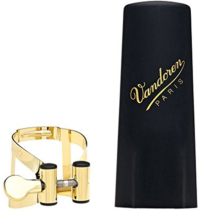 Vandoren LC57GP Alto Saxophone M/O Ligature with Plastic Cap, Gold