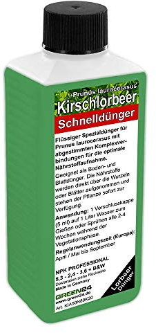 GREEN24 Kirschlorbeer Dünger Lorbeer düngen Prunus laurocerasus, Premium Flüssigdünger aus der Profi Linie