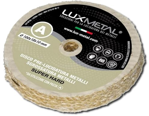 Lux Metal - Disco de Pulido Súper Duro 100 mm en Sisal Algodón Discos de Pulido Espejo Acero Inoxidable Metales Desbaste Aluminio Rueda de Pulido para Taladro Muela Elimina Arañazos Latón Cobre Hierro
