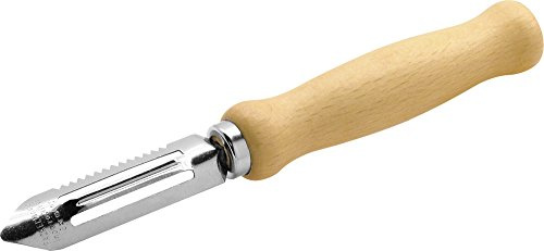 Gravidus Sparschäler 15cm Holzgriff Edelstahl Doppelklinge für Gemüse Obst - Hochwertig, rostfrei, langlebig - Ideal für Küchenarbeit