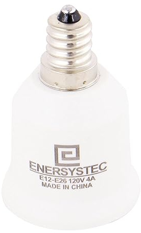 E ENERSYSTEC (4 Pack) Candelabra Screw Base E12 to E26 Light Socket Adapter, E12 A19 Light Bulb Adapter, Converter Chandelier Socket to Medium Screw Socket E26, Candelabra to Regular Light Base