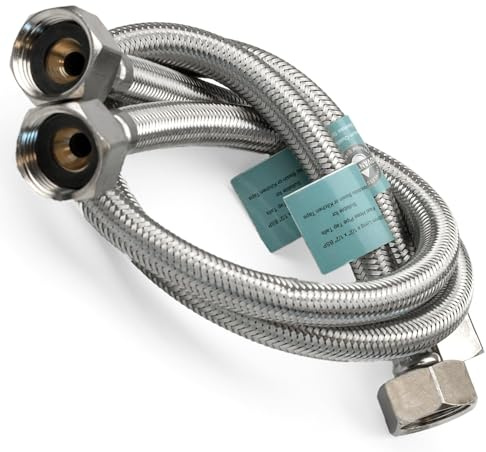 Xcel Home 500mm Pair of 1/2 X 1/2 BSP Female | Flexi Hose Pipes for Kitchen Basin Monobloc Mixer Pair | Durable Leak-Proof | Flexible Hose Plumbing Connectors | Quick & Easy Installation