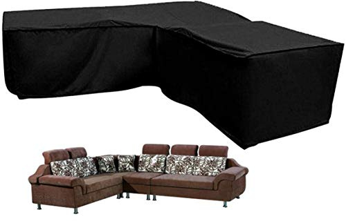 Silvotek L-förmigen Abdeckung Lounge Sofa - Lounge Abdeckung l-Form mit Spannschnüren unten,210D abdeckplane für gartenmöbel L-Form schutzhüllen für gartenmöbel
